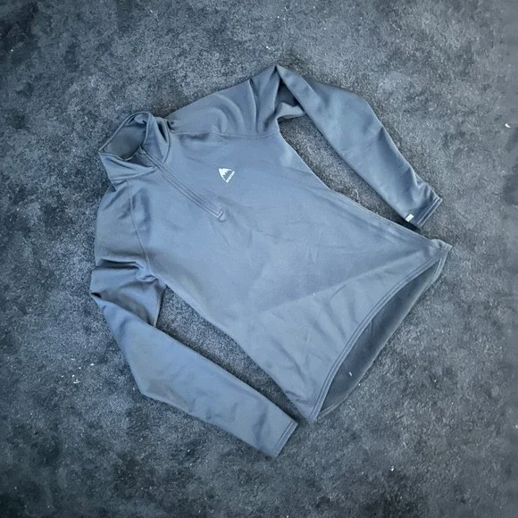 Burton Shirt Women Small WB EXPDTN 1/4 ZIP Gray Dryride Base Layer Polyester - Picture 3 of 11